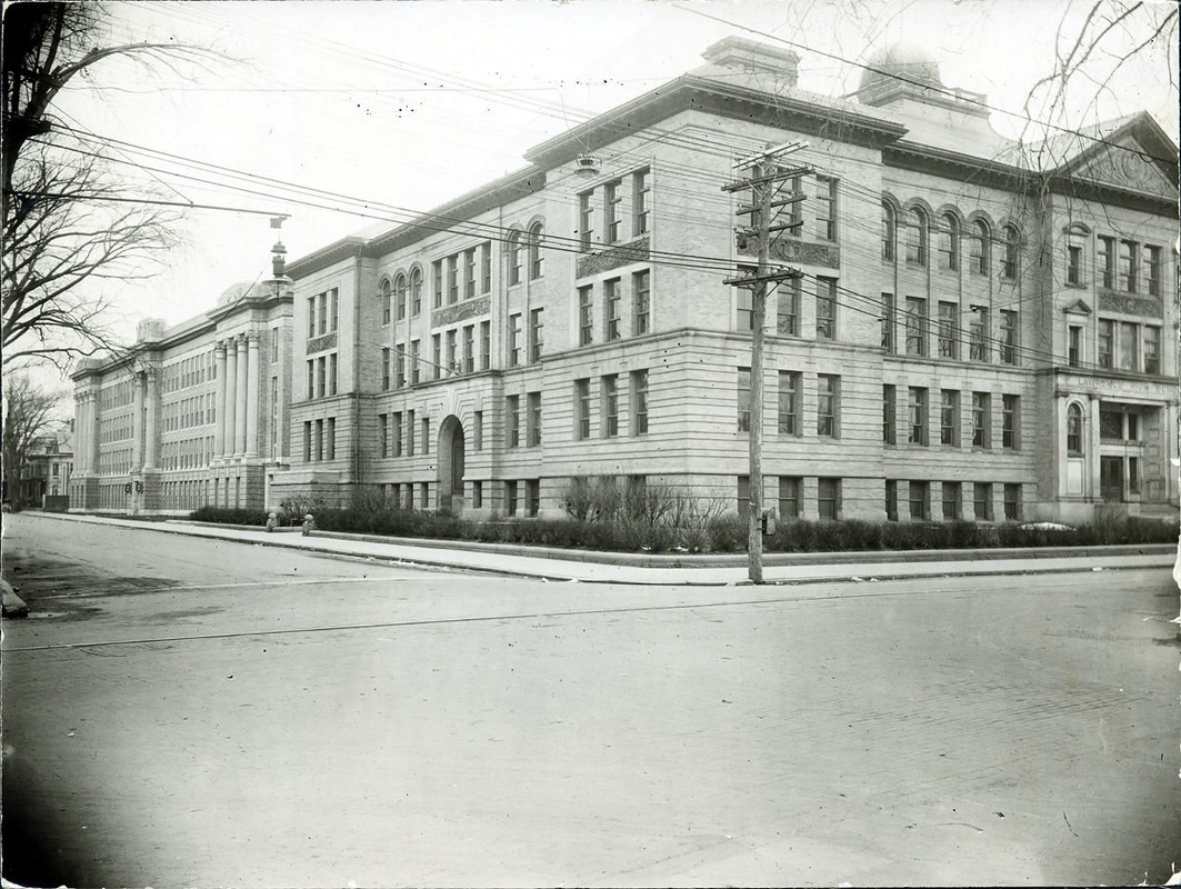 Haverhill and Lawrence Streets nw corner Lawrence High (2 copies)