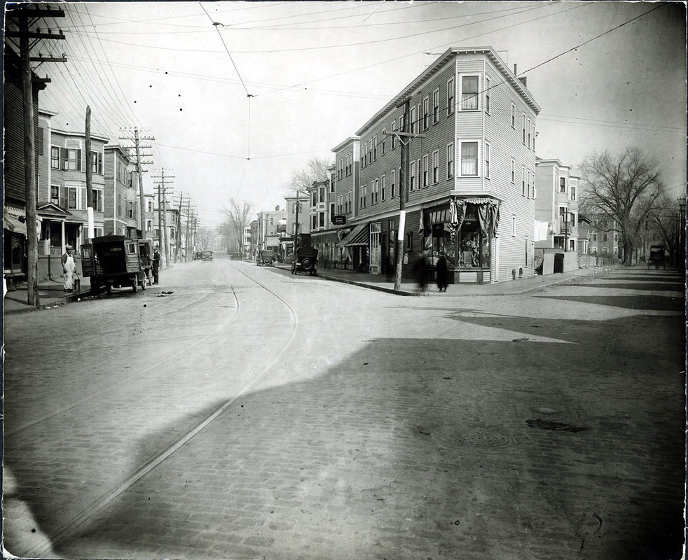 Lawrence St. at Trenton St. looking north (2 copies); Brockton Shoe ...