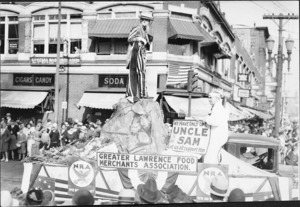 Uncle Sam on a rock float