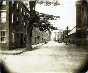 Methuen St. from Amesbury St. looking west (2 copies); armory (?)