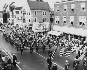 Men with crosses and flags