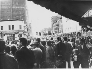 Milling crowds