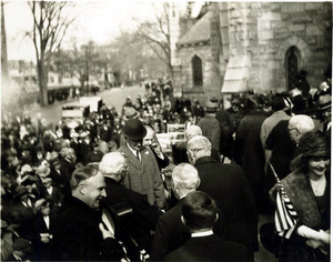 Spectators outside St. Mary's Church