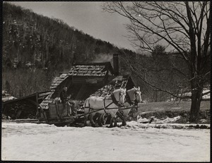 Floyd Fletcher driving up to Farmer Cooke's cook-house Vermont