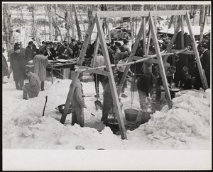 Sugaring Off Party - Franconia, N.H. the maple sugar is heated in large kettles