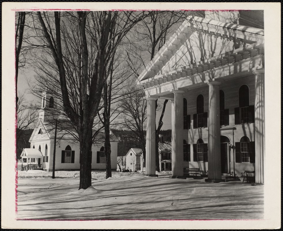 Newfane, VT. Court House at Right Digital Commonwealth
