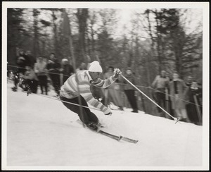 Stowe, VT Toni Sailor - second in slalom. First in G. ". " in downhill. " in combined