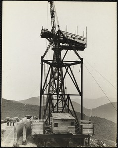 Tower through the large crane used to hoist materials + parts.