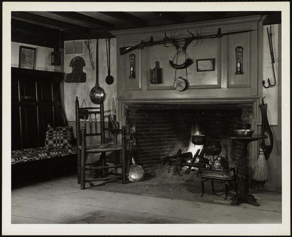 One of the many fireplaces - Wayside Inn Sudbury, Mass old kitchen