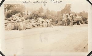 Unloading chow, U.S. Marine Corps encampment, probably Thurmont, MD