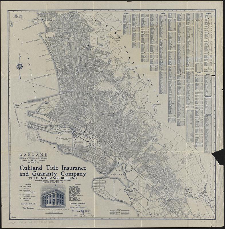 Street index map of Oakland, Albany, Berkeley, Emeryville, Piedmont, Alameda, San Leandro, Alameda Co., California