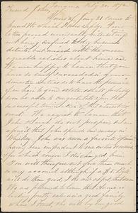 Letter from Thomas F. Cordis to John D. Long, February 20, 1872