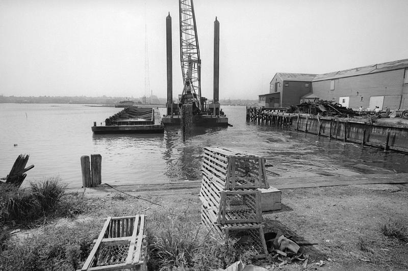 Dredging near dock, Fairhaven, MA