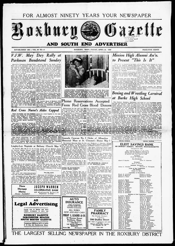 Roxbury Gazette And South End Advertiser, April 29, 1949 - Digital ...