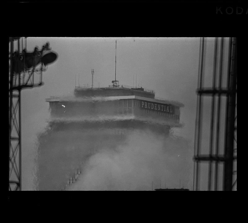 Heat from South Bay incinerator chimney & Prudential Tower (1,000mm lens), Boston