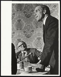 Kevin. Mayor White at luncheon at Parker House. Gabriel Piemonte of city council looking on