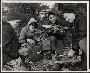 Boy Scouts at campsite