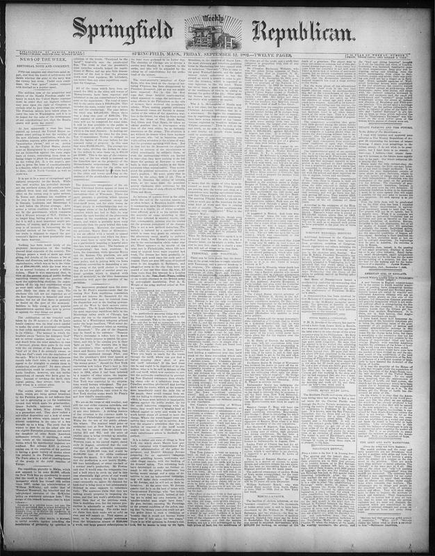 Springfield Weekly Republican. September 12, 1902 - Digital Commonwealth