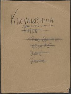 Introduction a. Khowantshina