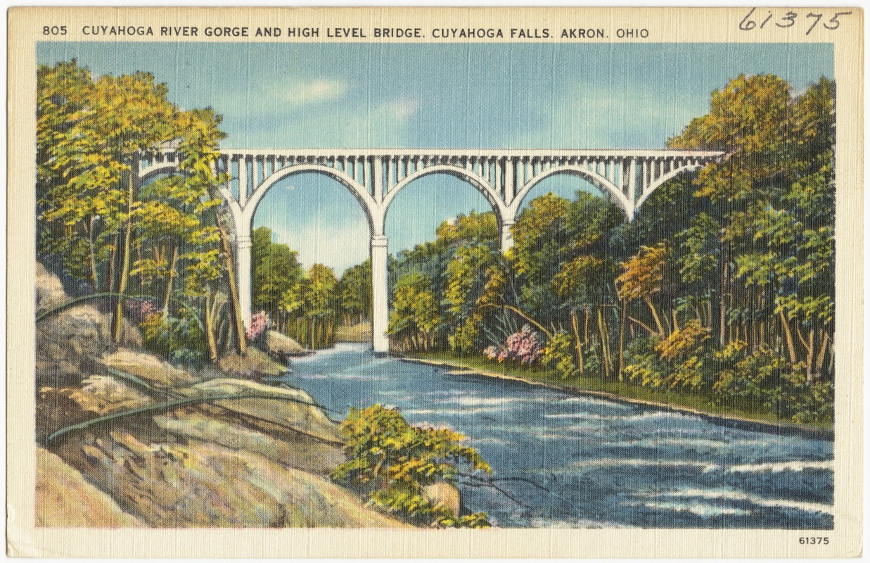 Cuyahoga River and High Level Bridge, Cuyahoga Falls, Akron, Ohio