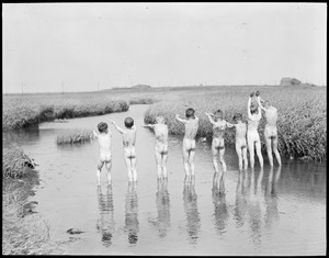 Out to steal a swim in Dorchester Mud Flats, Mile Road