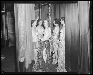 Showgirls backstage at the Old Howard