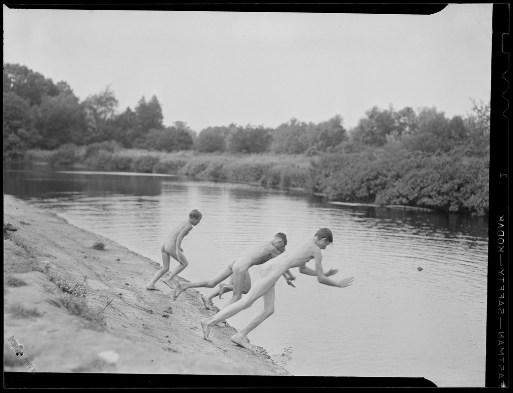 Unidentified nude bathers