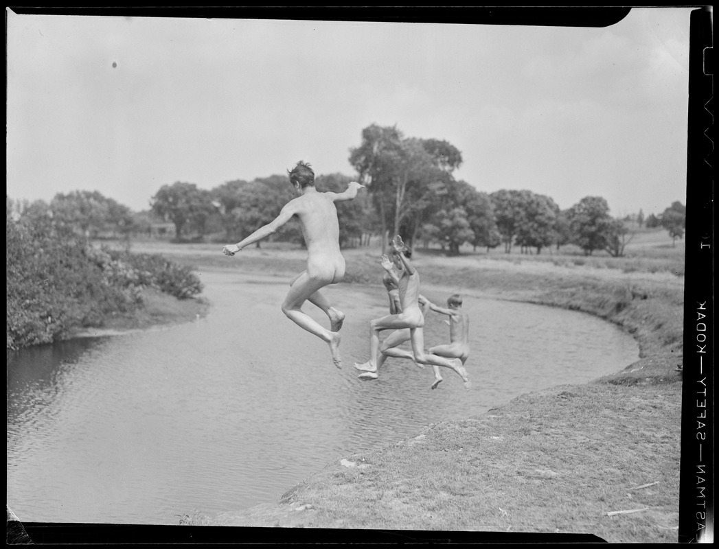 Unidentified nude bathers