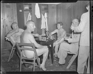 Men in various stages of undress