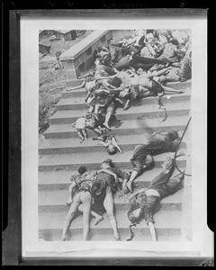 Men, women, and children massacred on steps