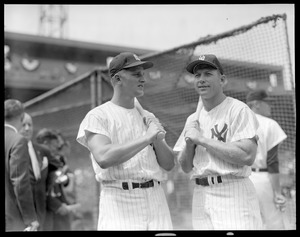 Yankees mashers Roger Maris and Mickey Mantle at Fenway for All-Star Game