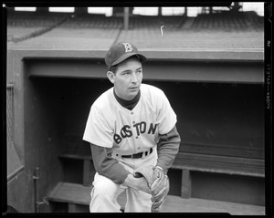 Red Sox player in dugout