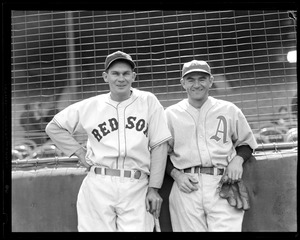 Pinky Higgins, Red Sox, with Wally Moses of the Athletics