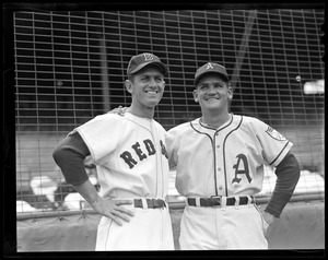 Red Sox player with Athletics player