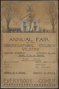 Annual fair in the Congregational Church vestry