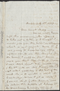 Letter from Deborah Weston, Boston, [Mass.], to Mary Weston, July 6th, 1837