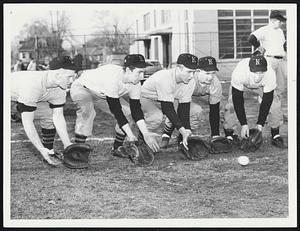 Starting Infield at Newton High. Bill Boacher - c. Tom Ryan - 1st. Dave Fitton - 2nd. Bruce Fitzpatrick - 3rd. Marty Ryan - ss.