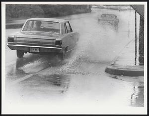 Spray of rain on Memorial Drive