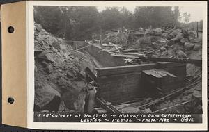 Contract No. 54, Highway in Towns of Dana, Petersham, Worcester County, 5ft. x 5ft. Culvert at Sta. 17+60, Dana and Petersham, Mass., Jul. 23, 1936