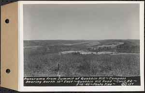 Contract No. 82, Constructing Quabbin Hill Road, Ware, panorama from summit of Quabbin Hill, compass bearing north 10 degrees east, Ware, Mass., May 10, 1940