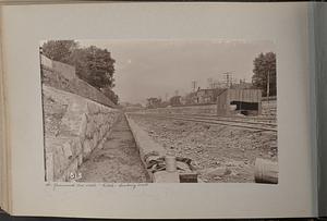 South Greenwood Ave wall, ditch, looking west