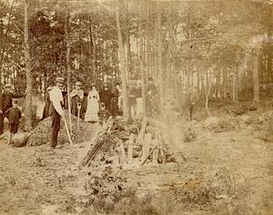 "Heating the stones" - clambake - South Yarmouth, Mass.