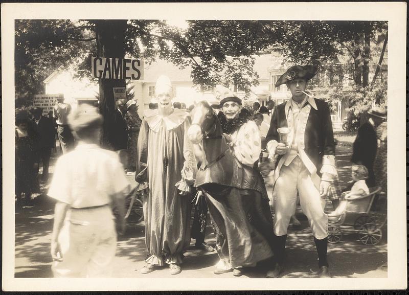 Games tent, with costumed group