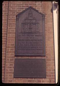 Plaques on St. Stephen's Church, Hanover St, North End Boston, formerly New North (Unitarian) Church