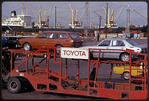 New Toyotas arrive at Northern Avenue pier, Boston