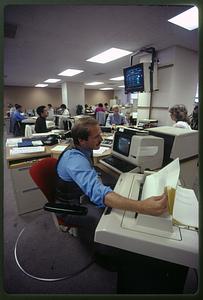 Digital Equipment Corporation computers at use in financial office, Boston