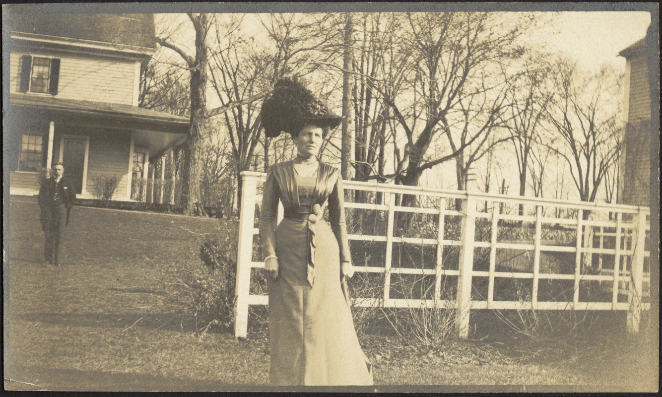 Gertrude Stevens Kunhardt and G. Otto Kunhardt at Ashdale Farm on day of HSC and JGC's wedding, April 1909