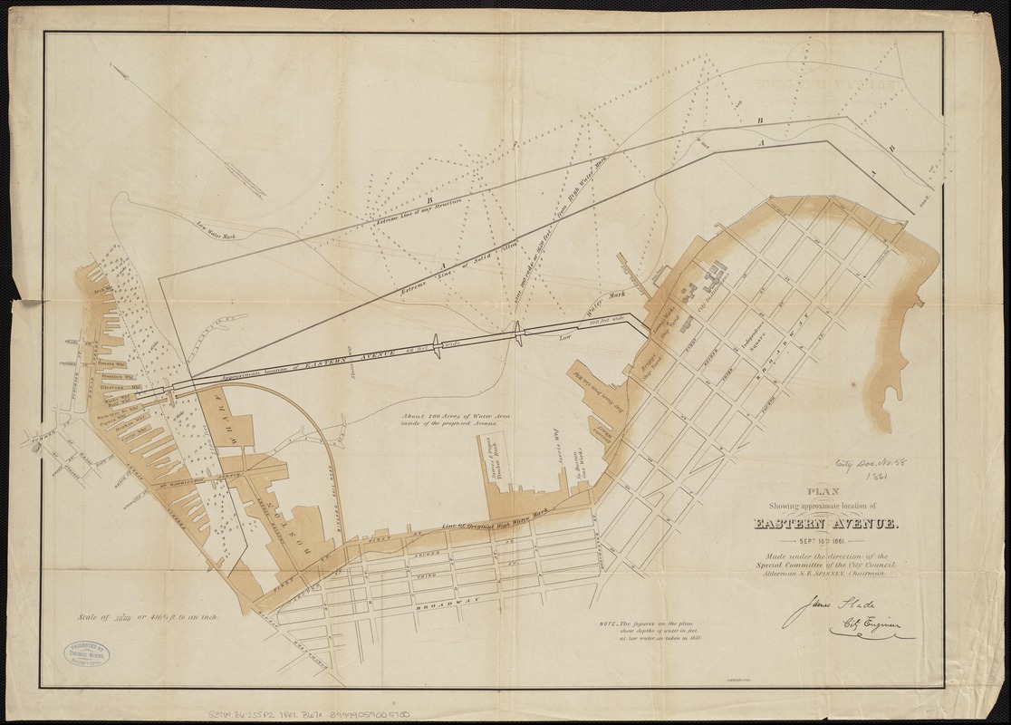 Plan showing approximate location of Eastern Avenue