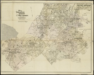 Map of Dorchester, Roxbury, and West Roxbury