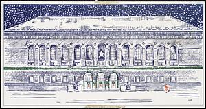 Illustration of McKim building. Christmas card